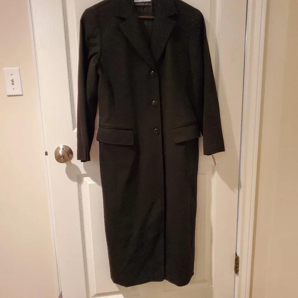 NWT Lafayette 148 Cashmere Topcoat Black 6